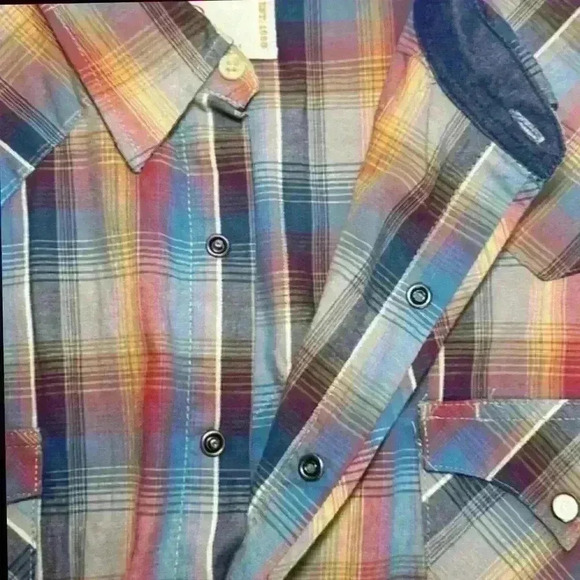 Men’s Roper Plaid Snap Button Down Long Sleeve - 100% Cotton - Size 2XL - Picture 5 of 13